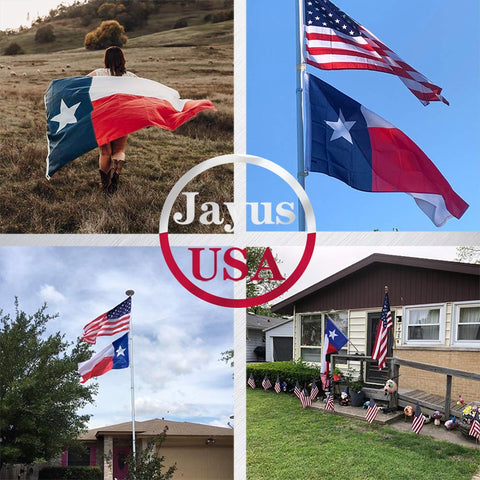 Jayus Texas flag brass grommets detail ensures secure mounting on poles