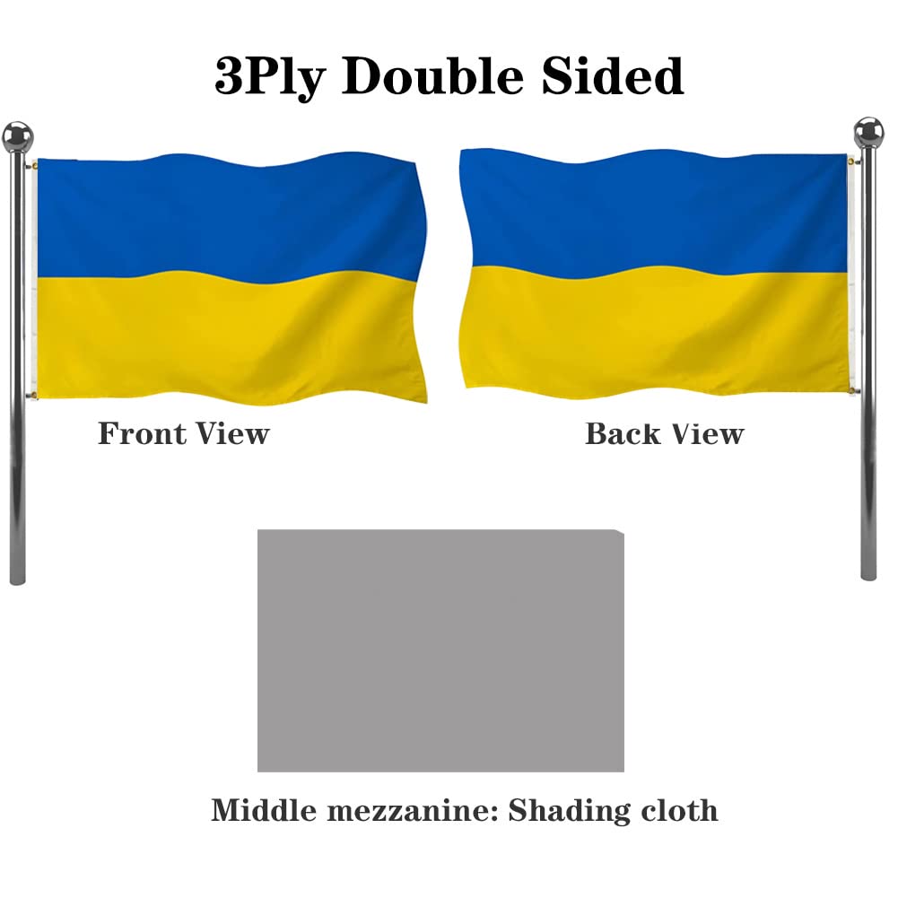 Jayus Ukraine flag 3x5 heavy-duty polyester resists weather and fading