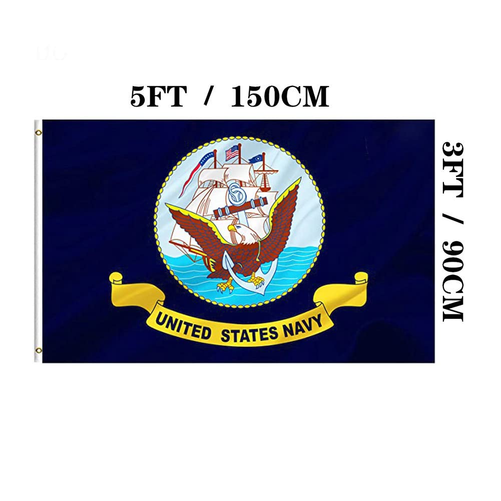 Jayus Navy flag hanging indoors or outdoors suits offices, homes, and boats.