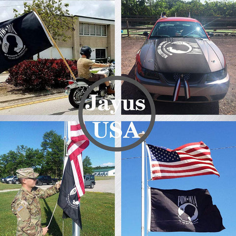 Jayus USA-made Oxford flag, sturdy three-layer construction for long-lasting display.