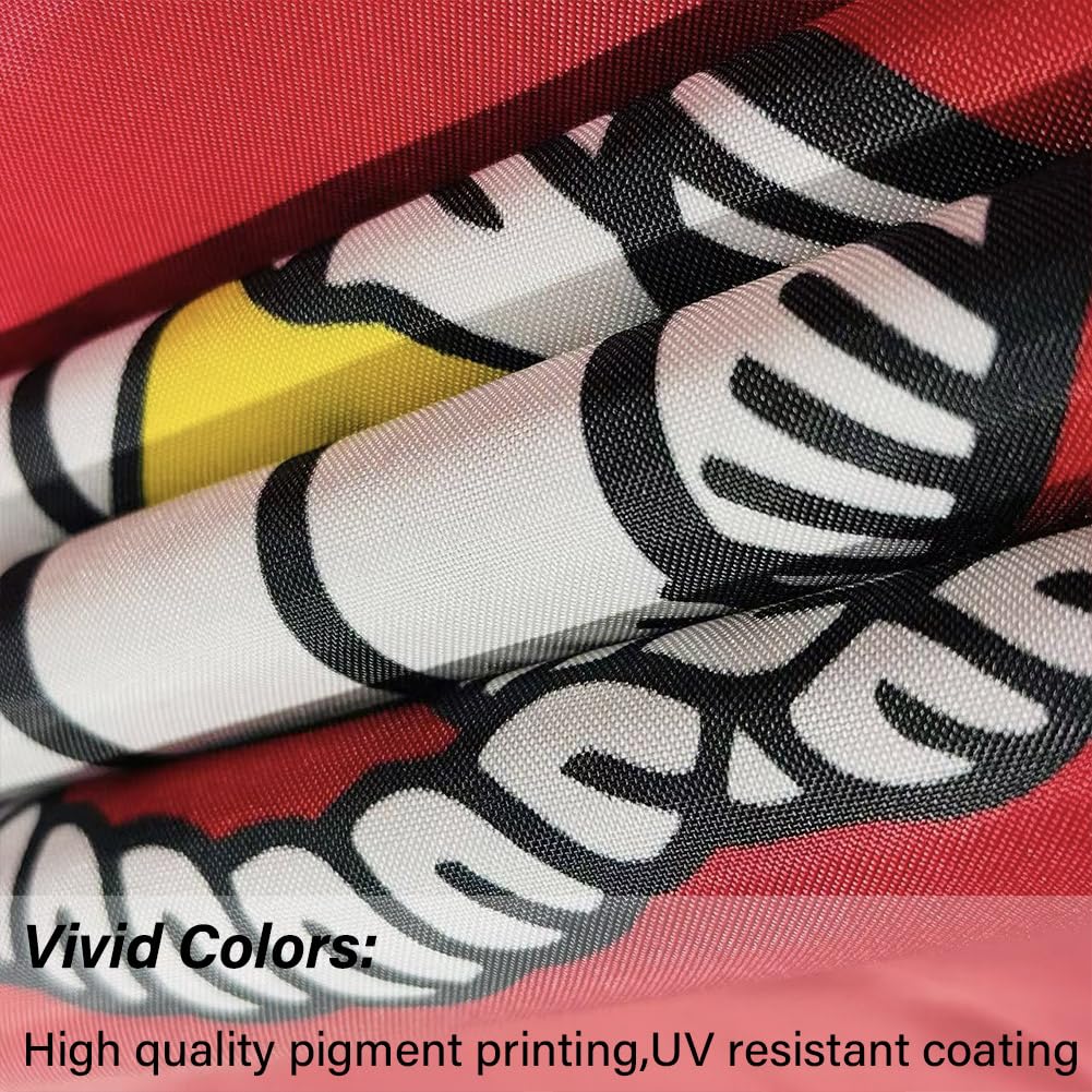 Jayus USMC flag strong seams and crimped corners for tear resistance.