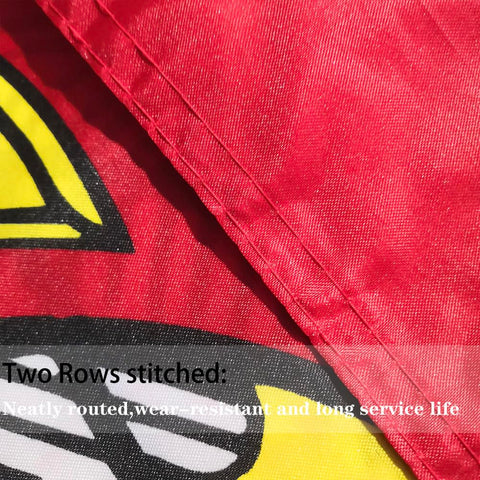 Jayus USMC flag weather-resistant polyester withstands wind and rain.