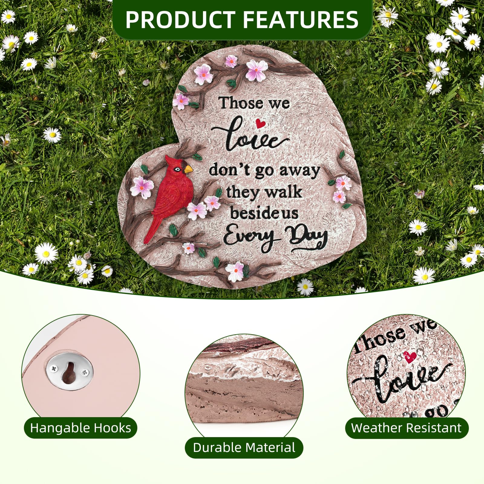Jazcimdo memorial stone engraved with comforting quote for daily remembrance