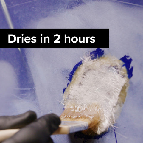 J-B Weld Fiberglass Resin with fiberglass cloth reinforcement.