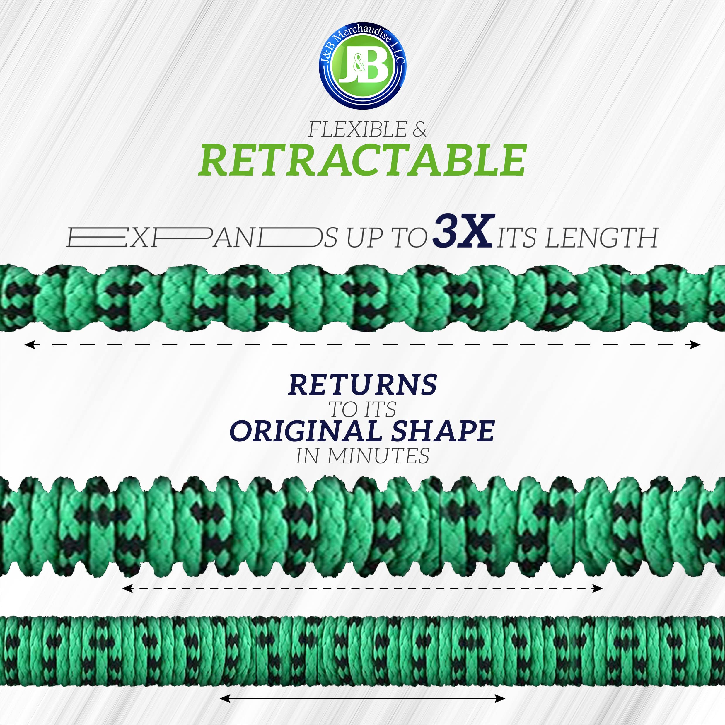 J&B XpandaHose 4-layer latex core for flexible, long-lasting performance.