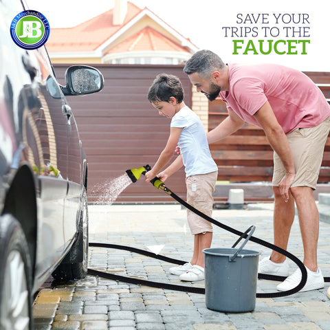 JB XpandaHose with brass connectors prevents leaks and cracking during watering chores