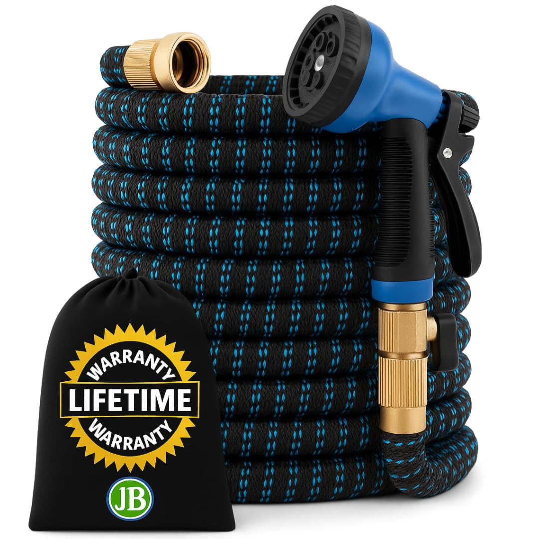 J&B XpandaHose neatly stored on its holder after use