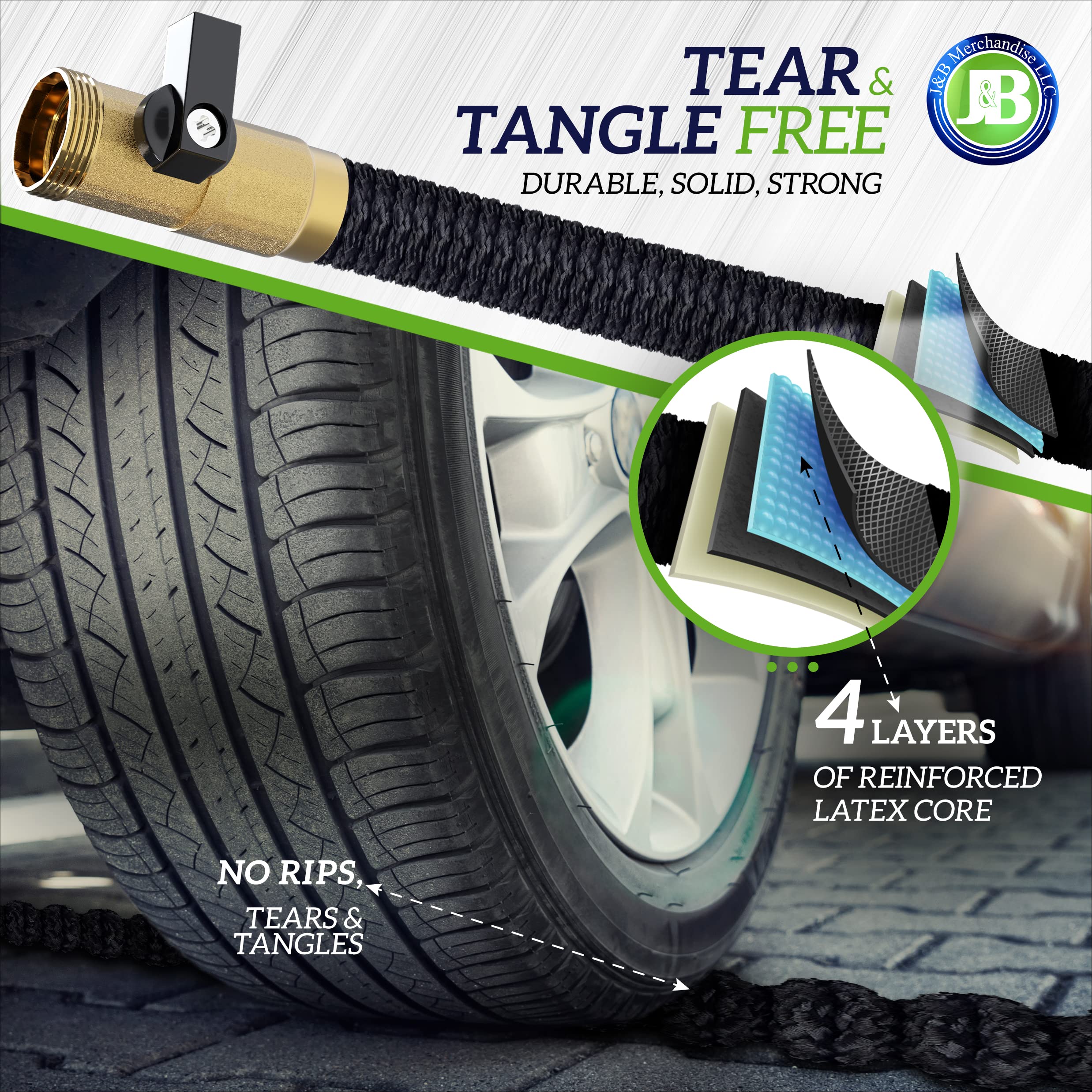 J&B XpandaHose expands up to 3x its length for easy reach