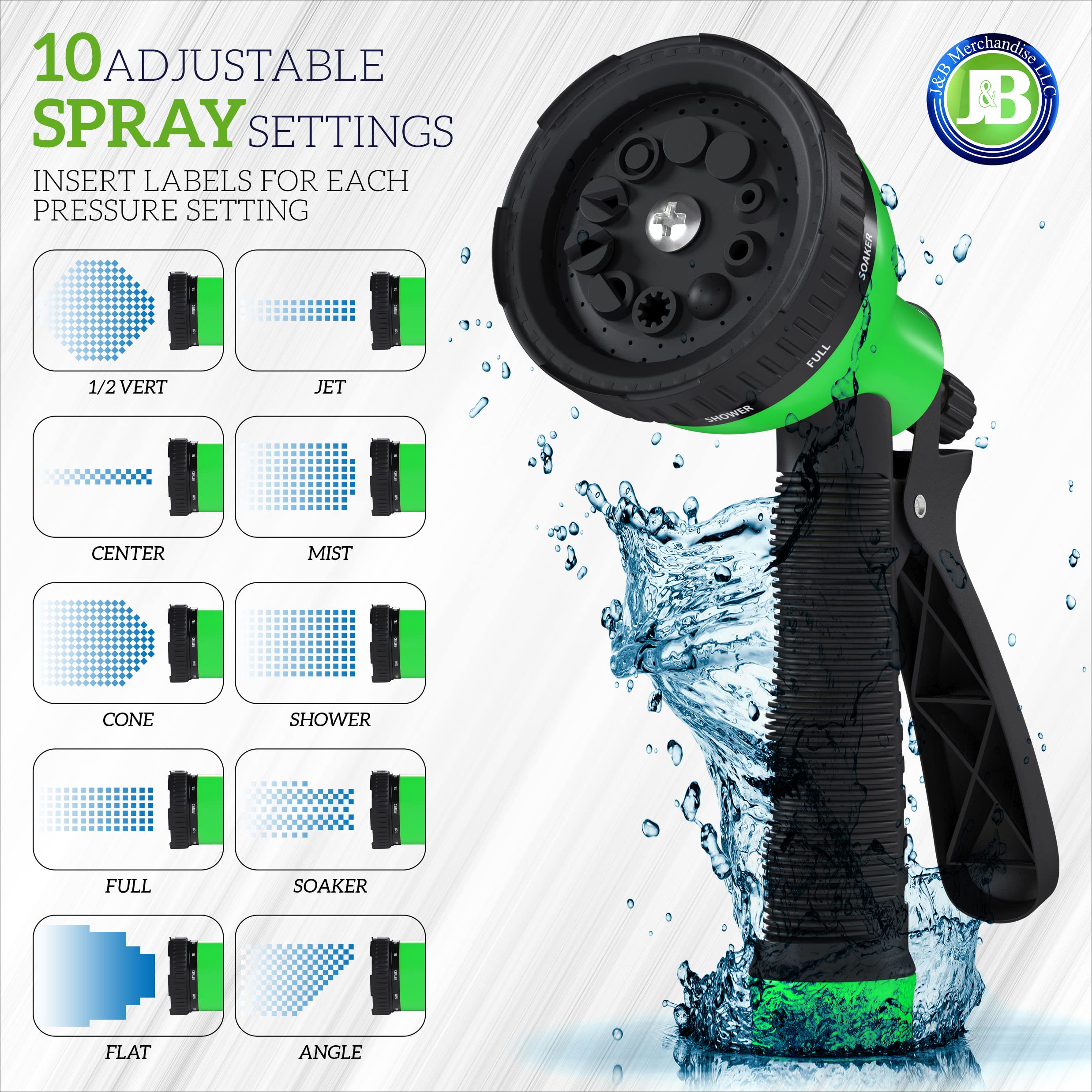 J&B XpandaHose four-layer latex core offers flexible, kink resistant use.