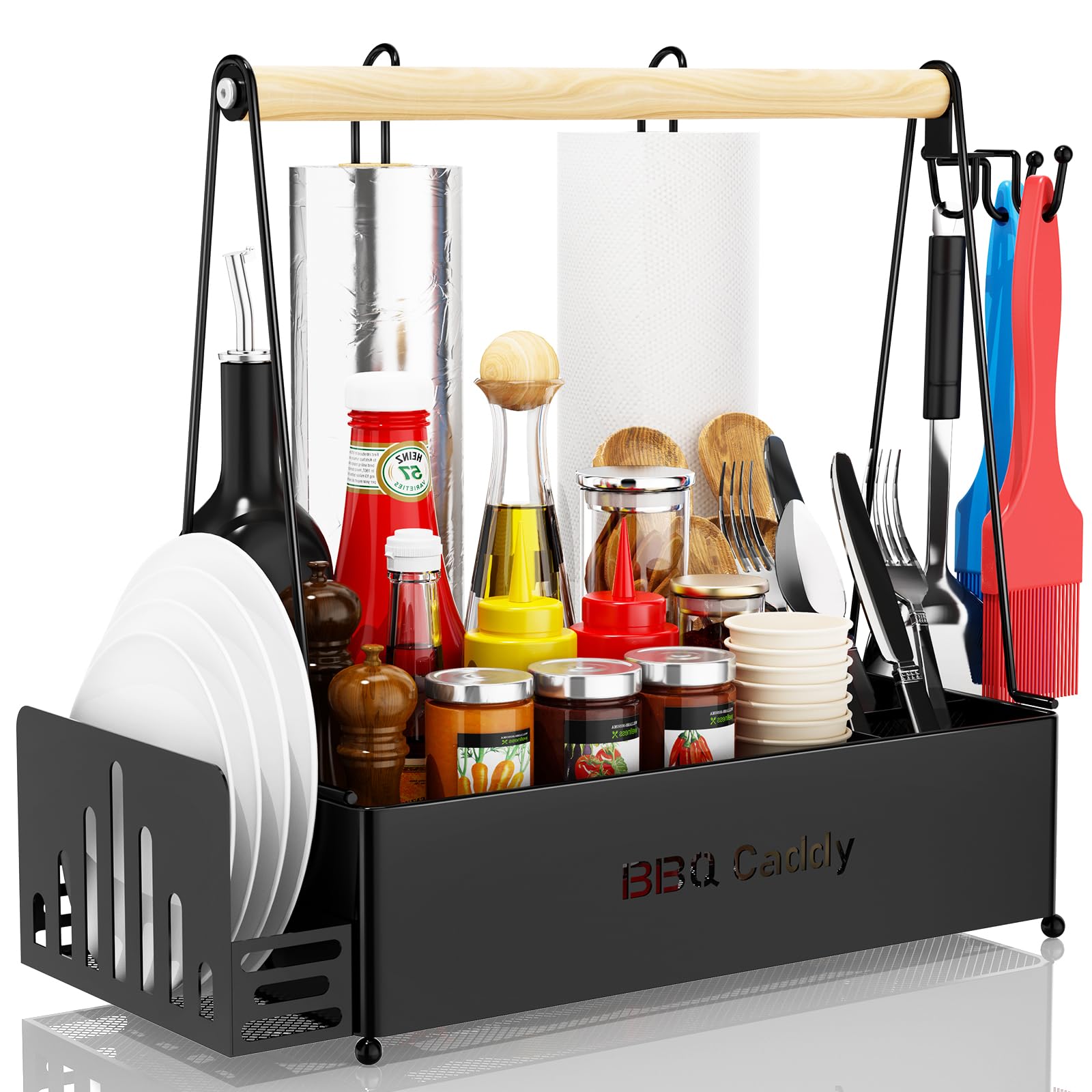 JBBTOOL Grill Caddy in heavy-duty steel for rugged outdoor use