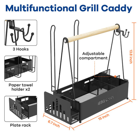 JBBTOOL Grill Caddy removable dish keeps condiments organized