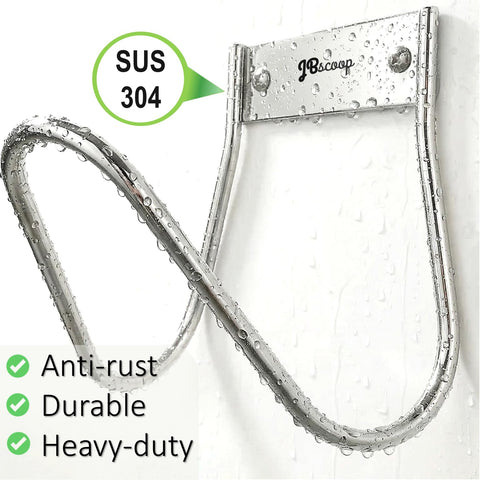 JBscoop rust-proof hose holder protects hoses from weather damage.