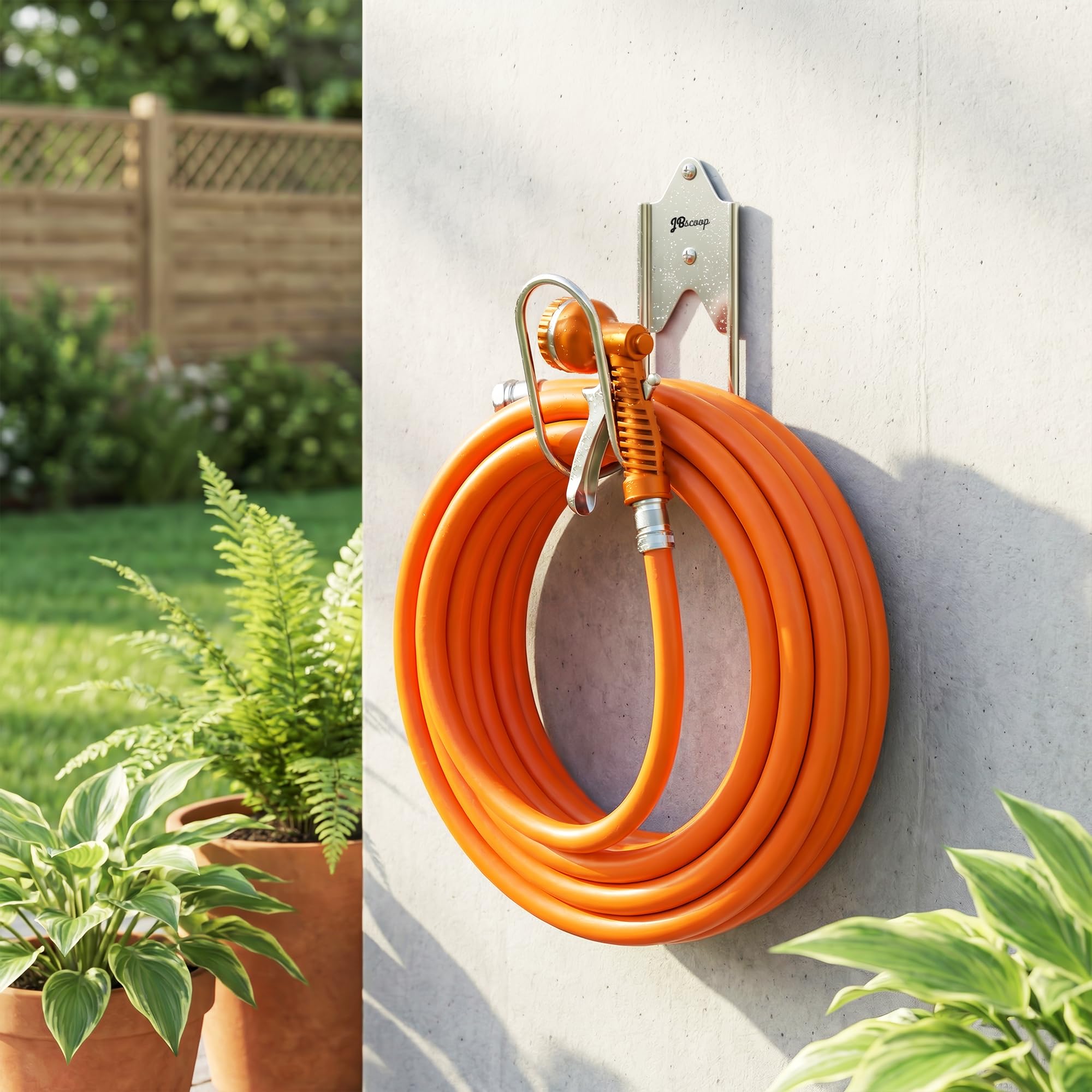 JBscoop wall mount close-up highlighting rust-proof construction.