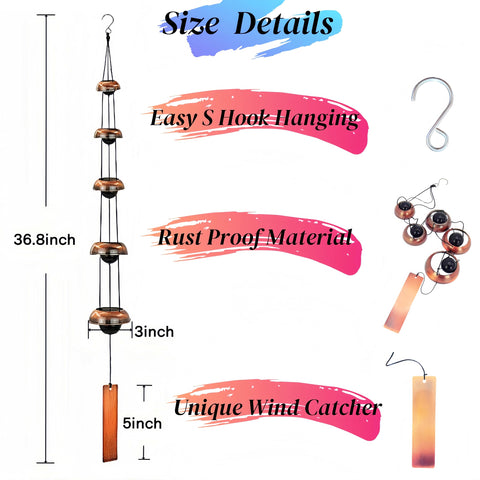 JBSYYXGS handcrafted copper wind chimes gift idea for occasions