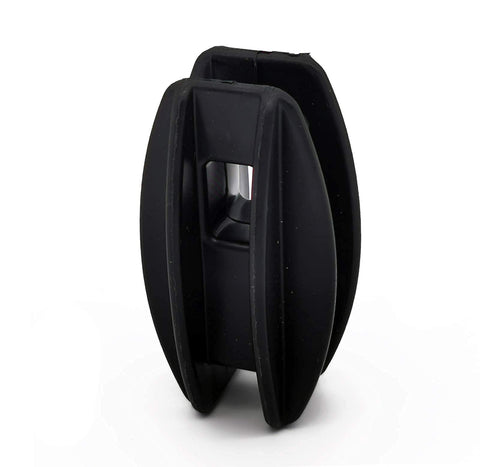 JBT corner post insulator close-up shows 60x30 mm hole for secure attachment.