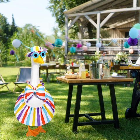 JcHrmers outdoor yard decor goose outfit easy to place and admire