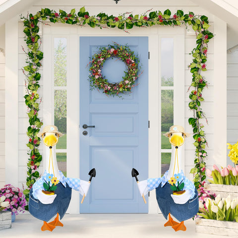 Fits standard 23-inch cement geese for easy styling