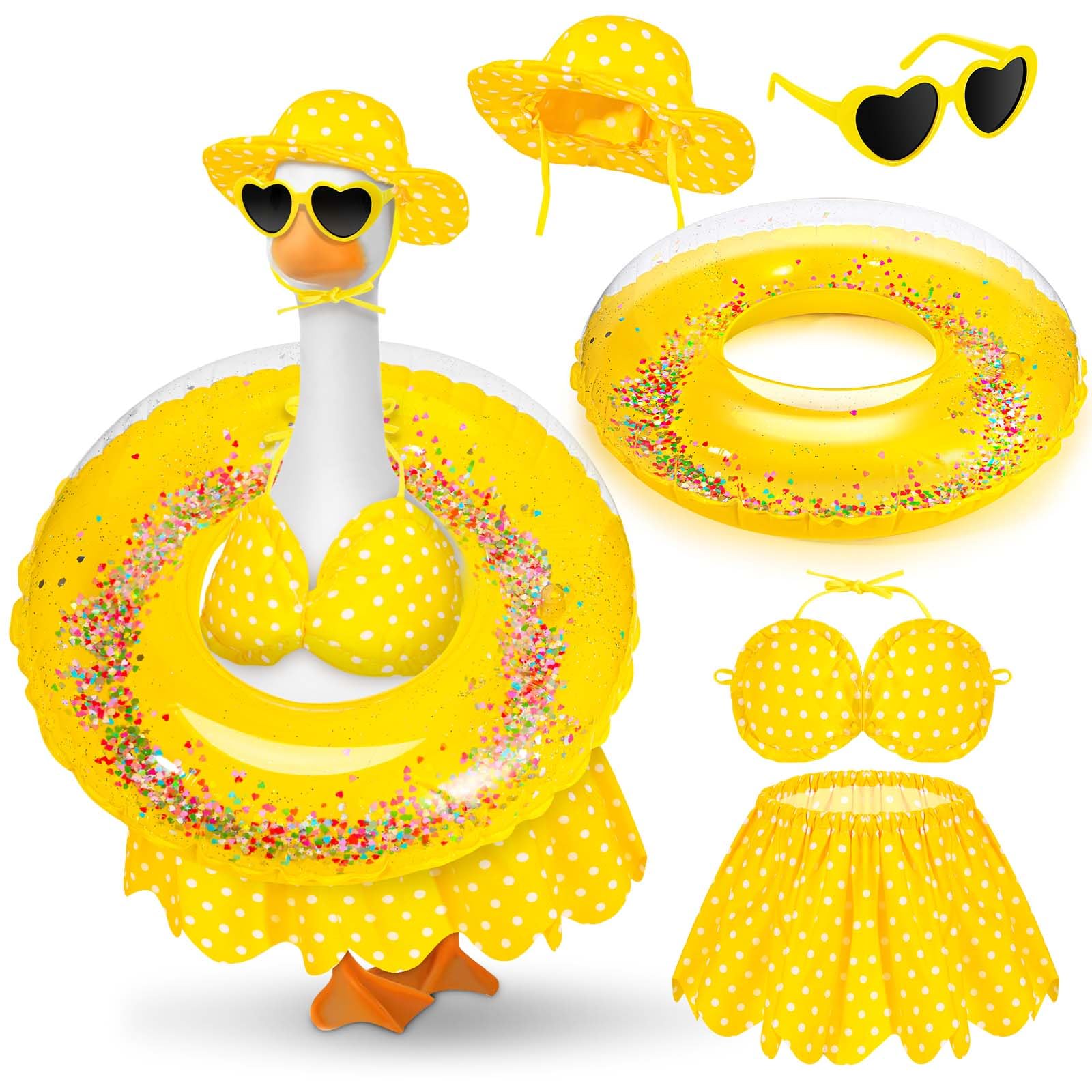JcHrmers yellow bikini porch goose adds playful garden flair for 23-inch geese
