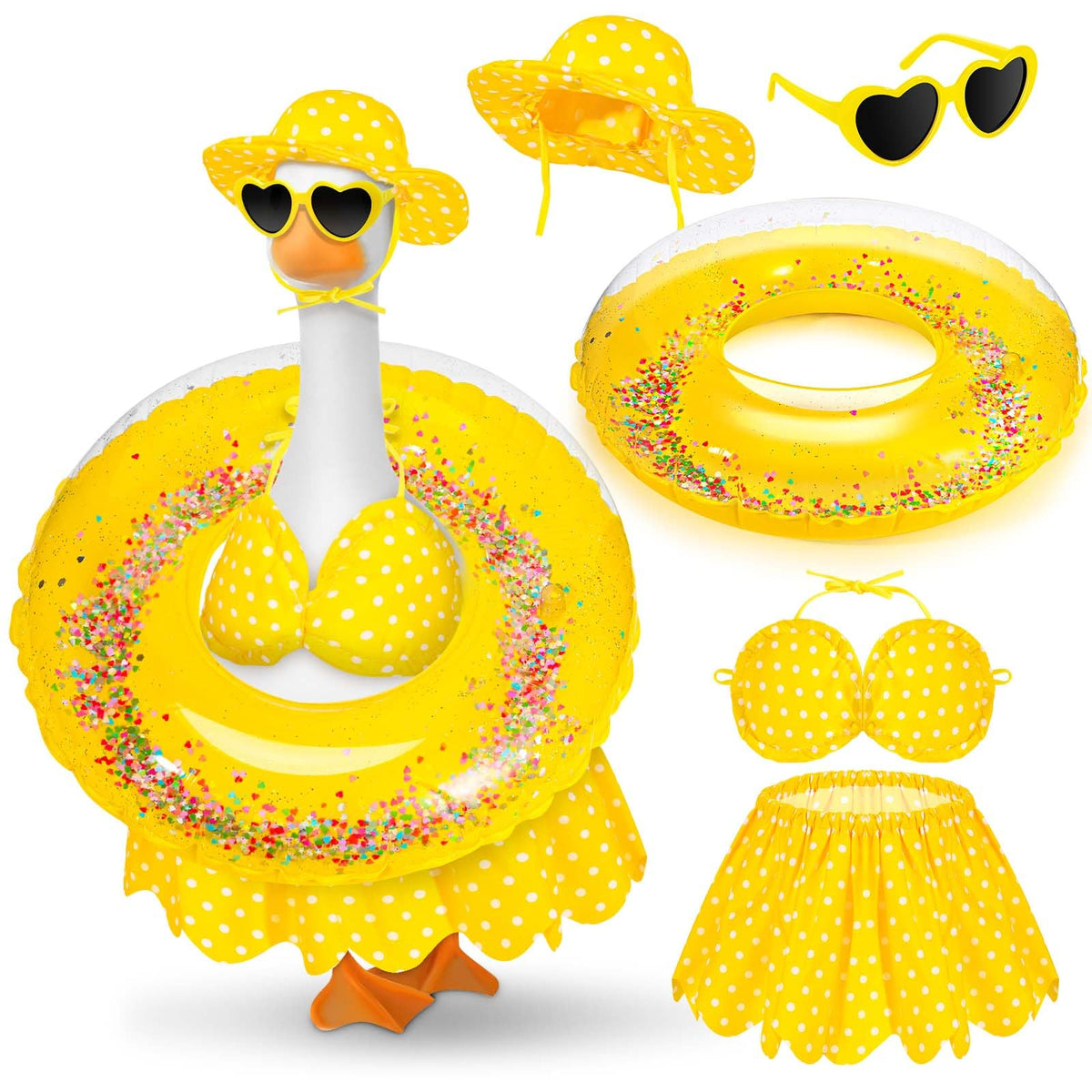 JcHrmers yellow bikini porch goose adds playful garden flair for 23-inch geese
