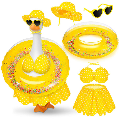 JcHrmers yellow bikini porch goose adds playful garden flair for 23-inch geese
