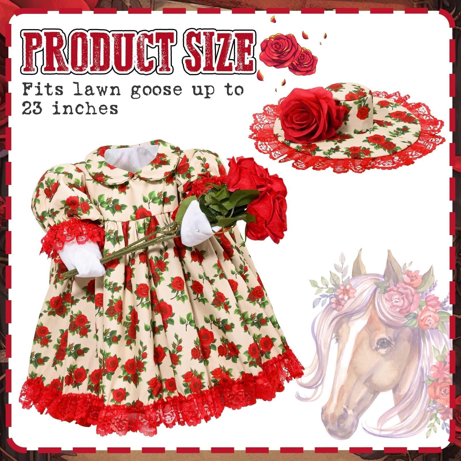 JcHrmers derby hat with red lace adds charm to 23-inch goose outfits