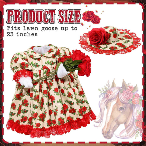 JcHrmers derby hat with red lace adds charm to 23-inch goose outfits