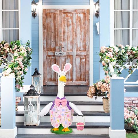 JcHrmers Easter outfit with pink bow tie and basket for vibrant celebrations