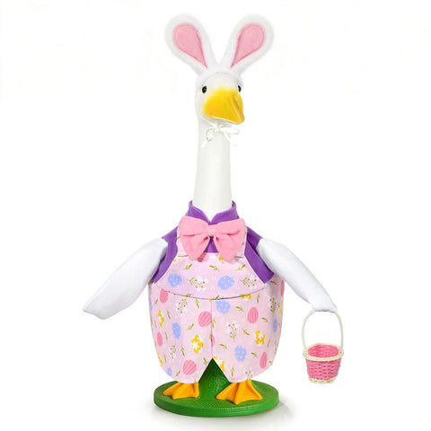 JcHrmers Easter Goose Outfit with bunny ears for a charming porch display