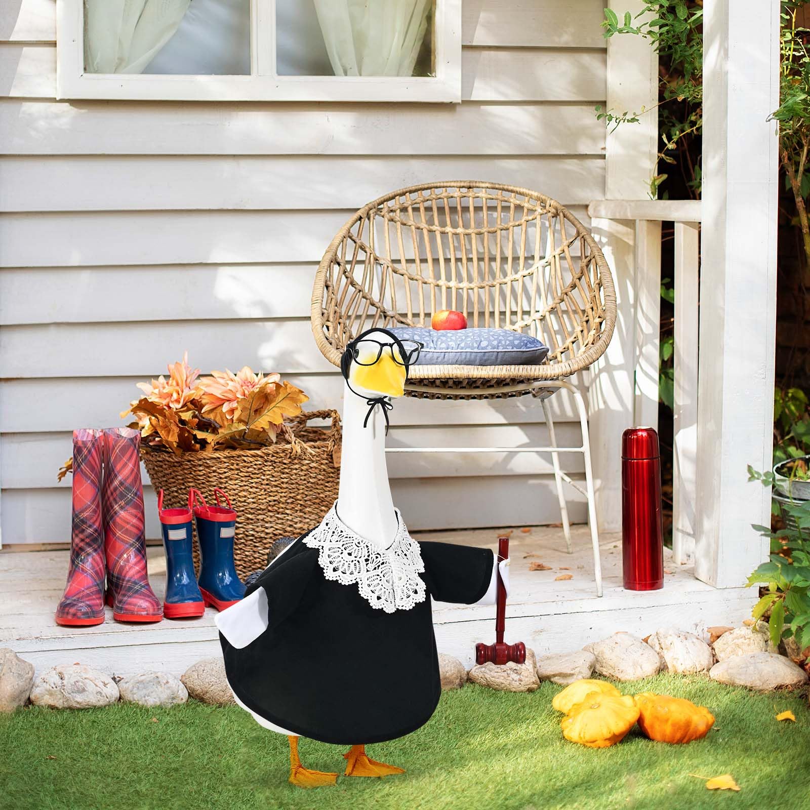 Easy-hang hammer detail for quick setup on the porch goose