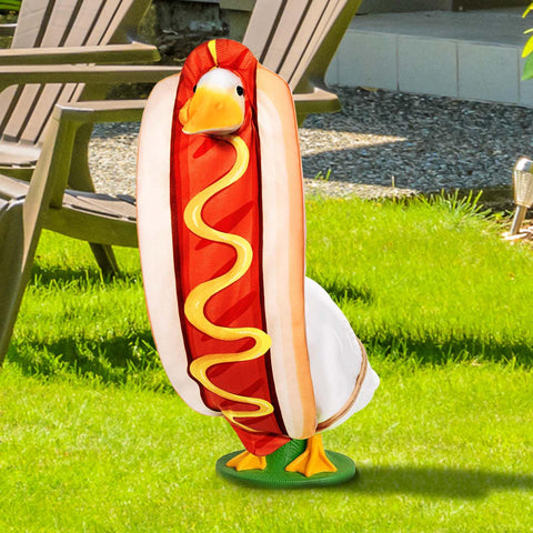 JcHrmers outdoor goose decor elevates garden and patio aesthetics