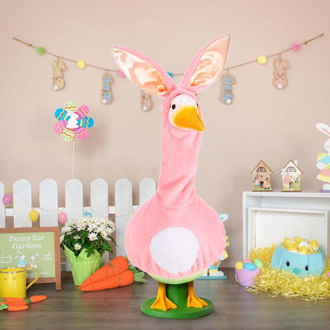JcHrmers Easter goose decor outfit brings festive energy to spring porches.