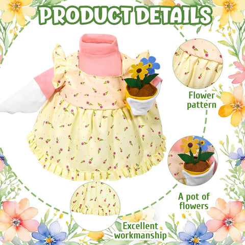 JcHrmers goose outfit with flower pot creates charming lawn decor.