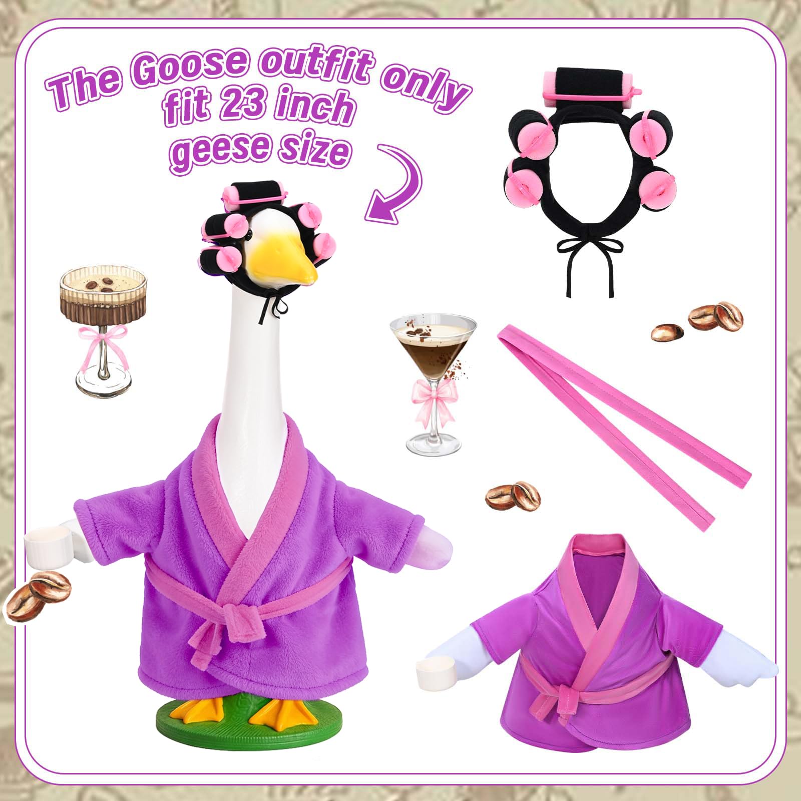 JcHrmers goose robe costume for porch geese enhances curb appeal with durable outdoor fabric.