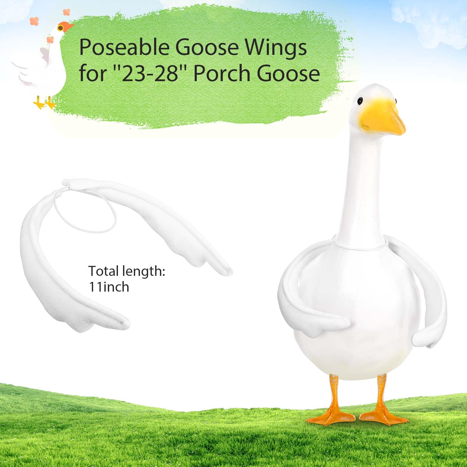 JcHrmers goose wings adjustable cloth with wire allow dynamic poses.