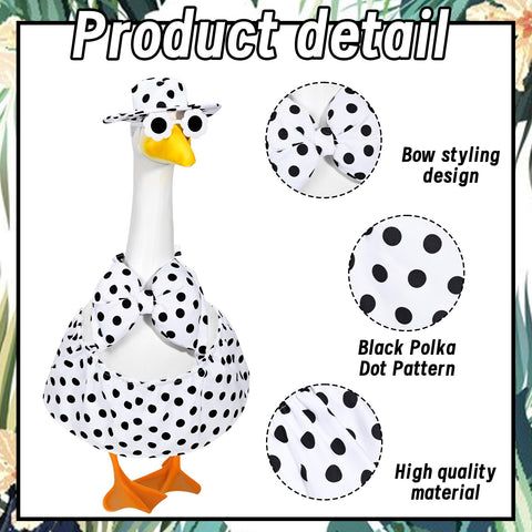 JcHrmers Hawaiian Goose Outfit bikini skirt provides playful tropical flair for 23-inch lawn geese