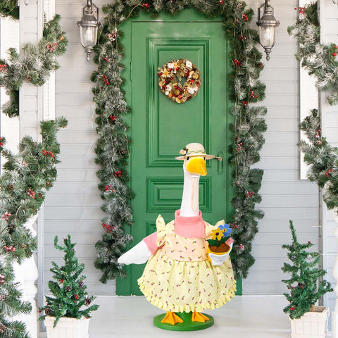 JcHrmers versatile indoor or outdoor goose outfit for porch or garden.