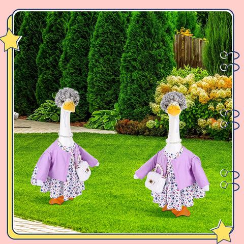 JcHrmers old lady goose 23 inch fit shown on statue