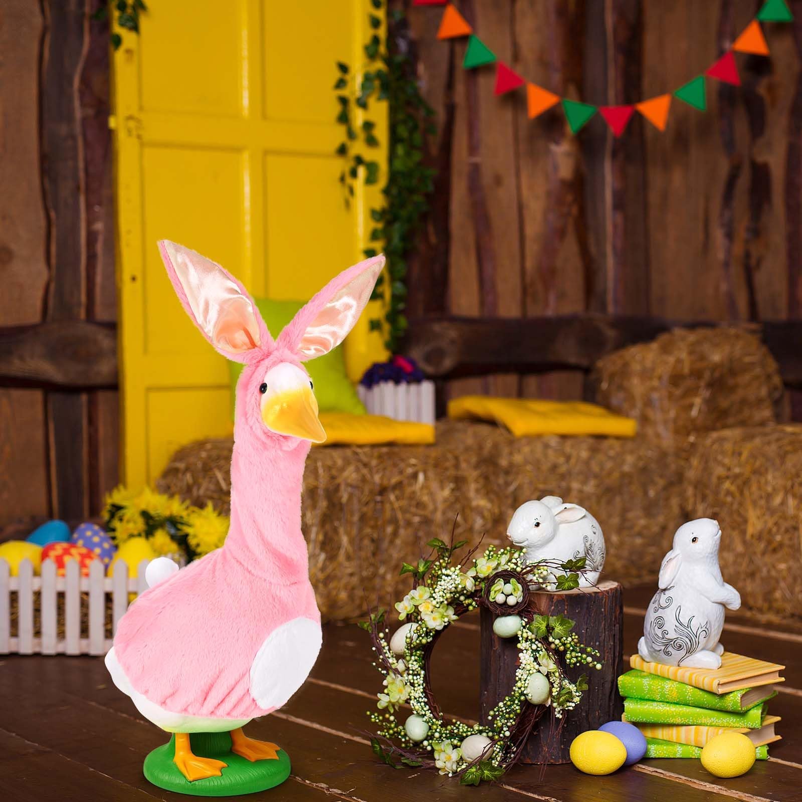 JcHrmers plush goose outfit offers durable, soft garden decor.