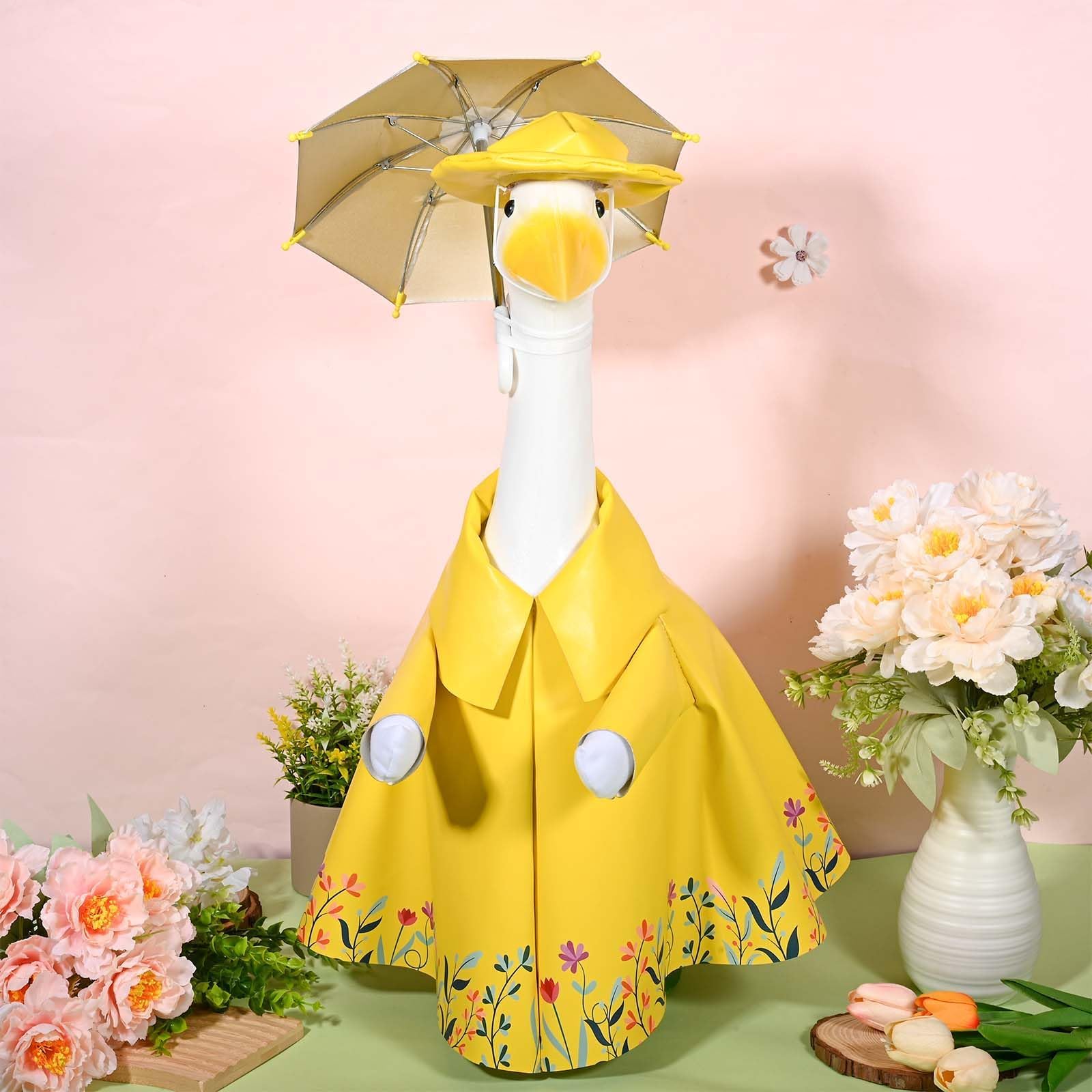 JcHrmers Porch goose display doubles as whimsical garden centerpiece.