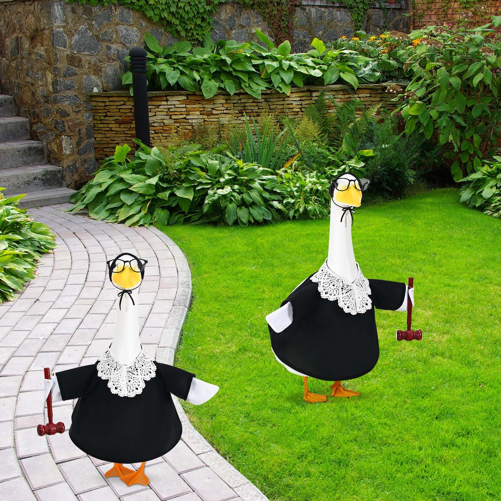 Porch goose outfit from JcHrmers enhances outdoor yard decor