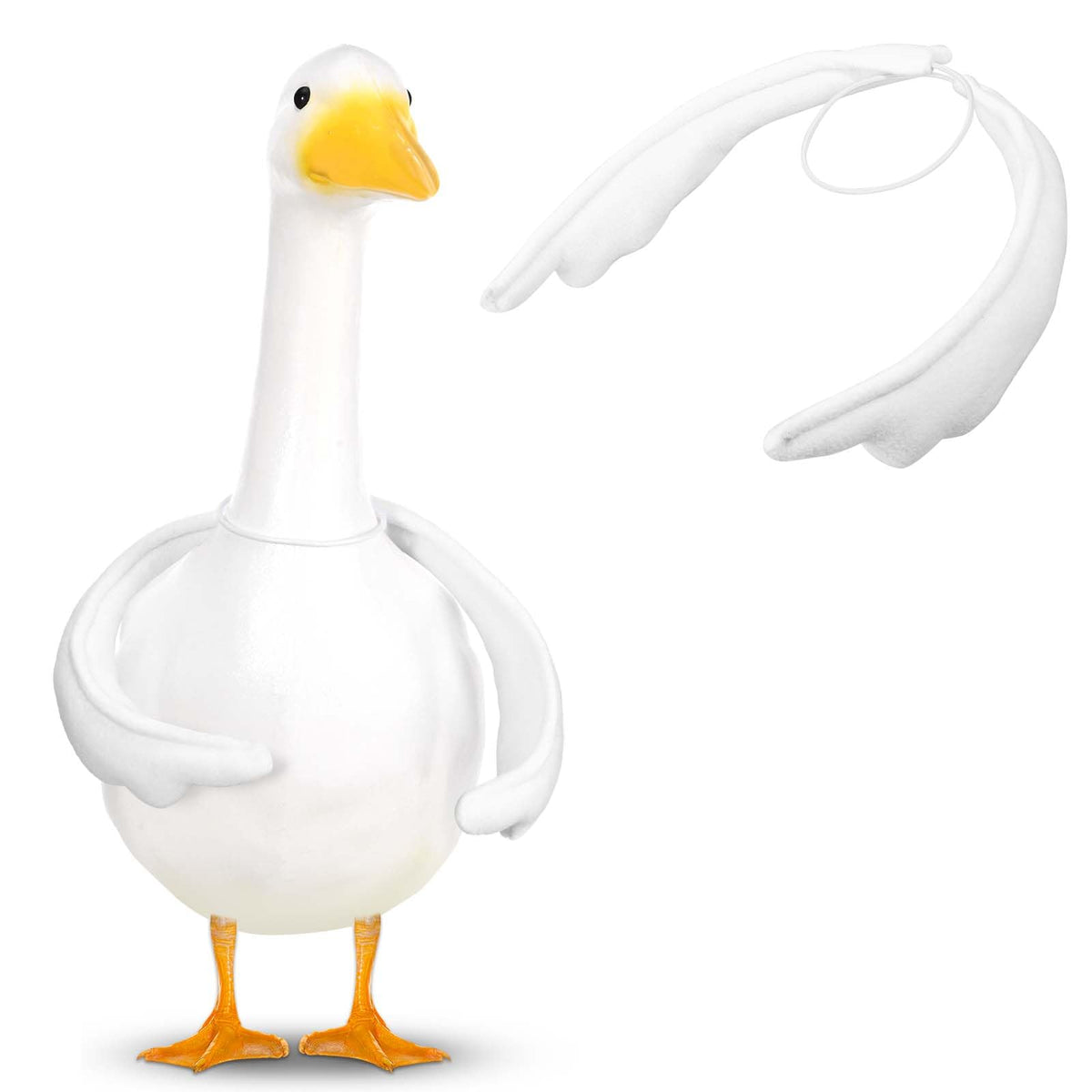 JcHrmers poseable goose wings for porches enable customizable seasonal displays.
