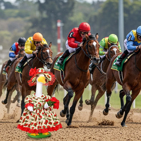 Rose-racing Derby design brings festive flair to porches and lawns
