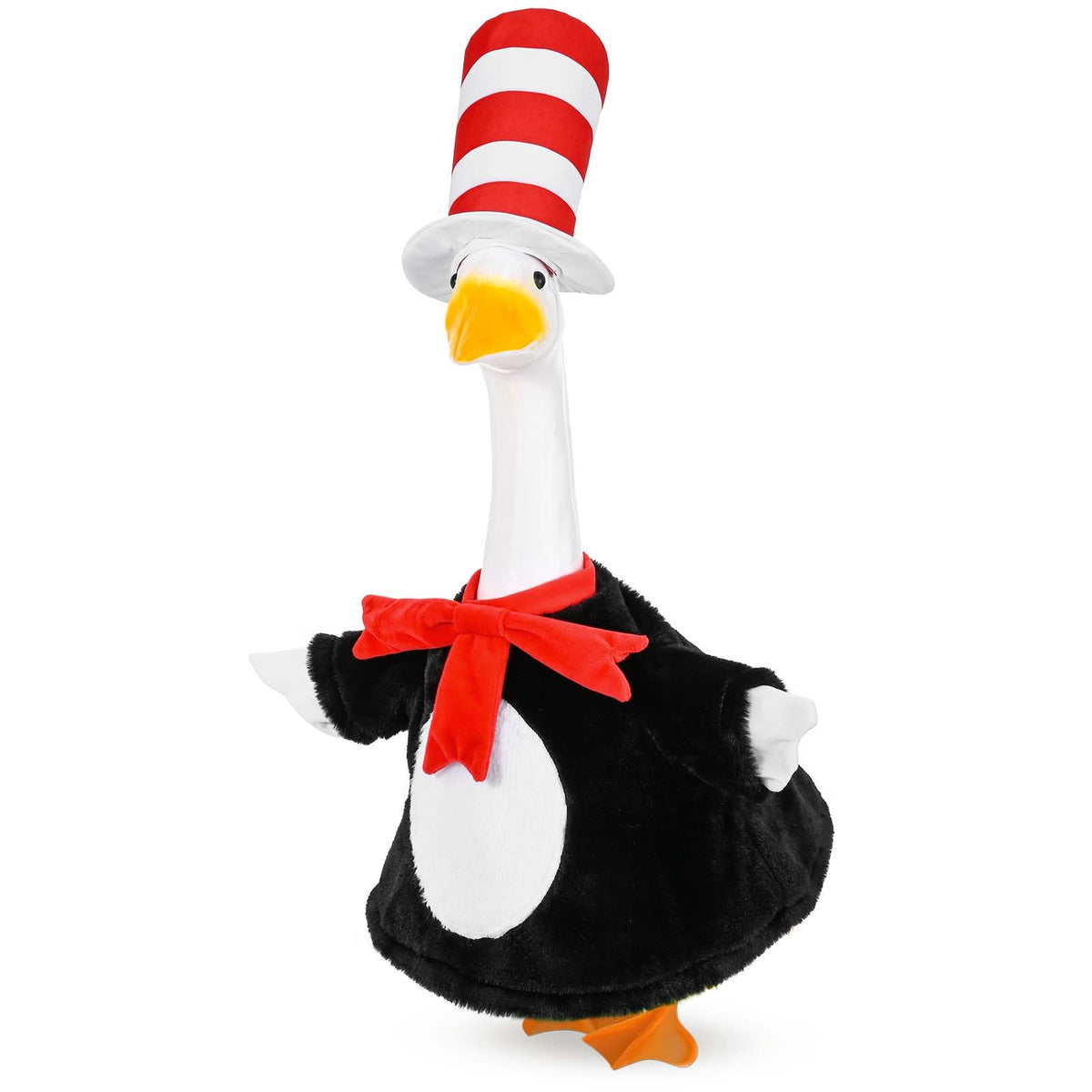 JcHrmers World Book Day cat goose outfit on a 23-inch statue for festive display.