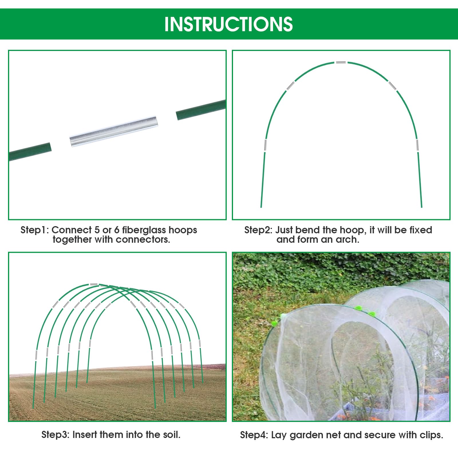 JCKHXG netting assembly is easy with no tools.