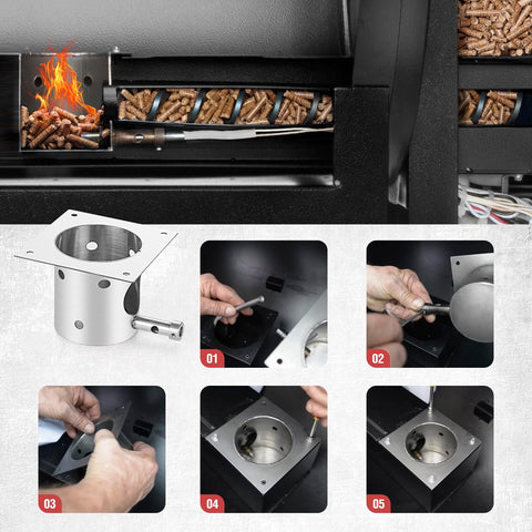 JCLMER burn pot dimensions 5x3.5x3.75 inches with 7 large air holes.