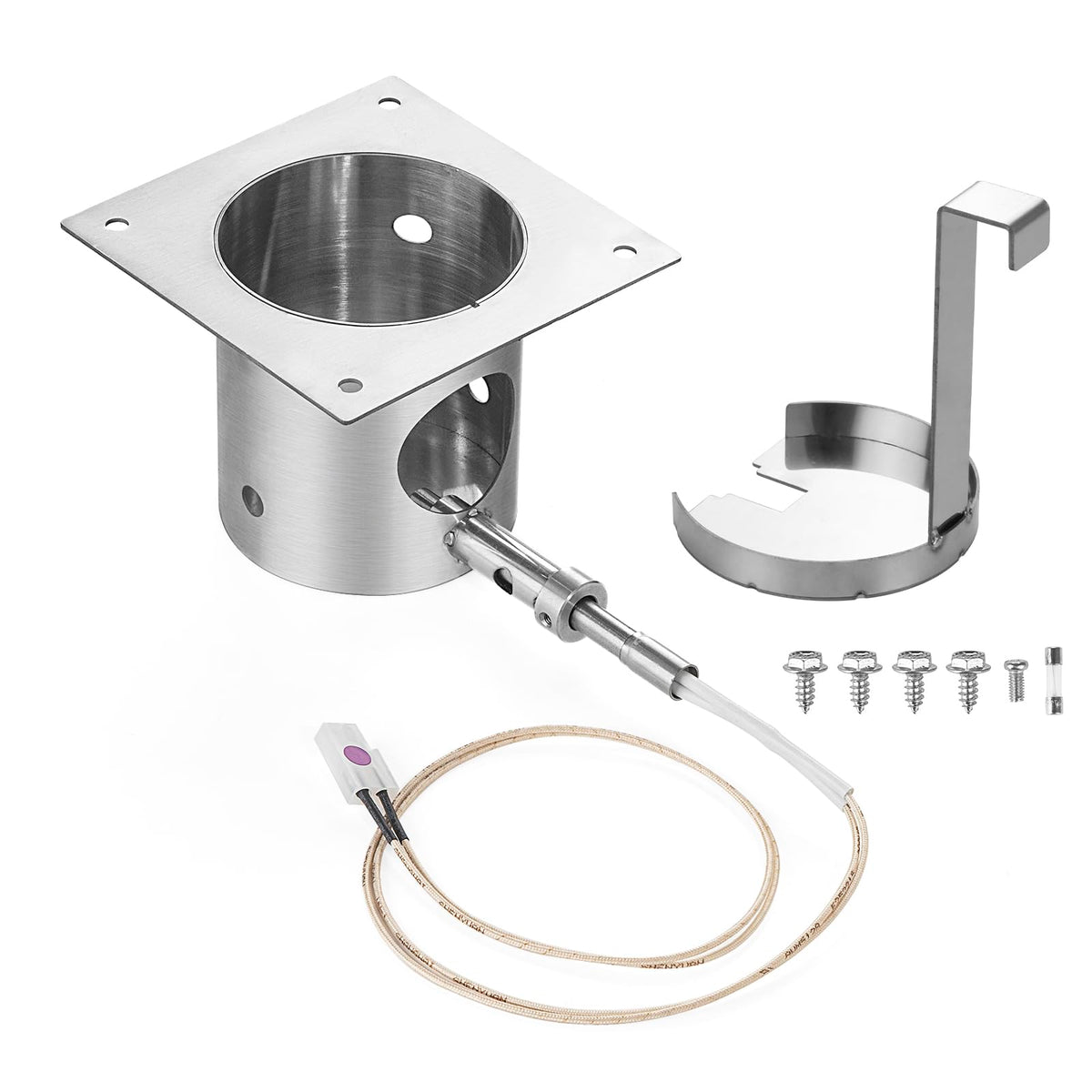 JCLMER fire burn pot assembly, sturdy 304 stainless steel for durable grill performance.