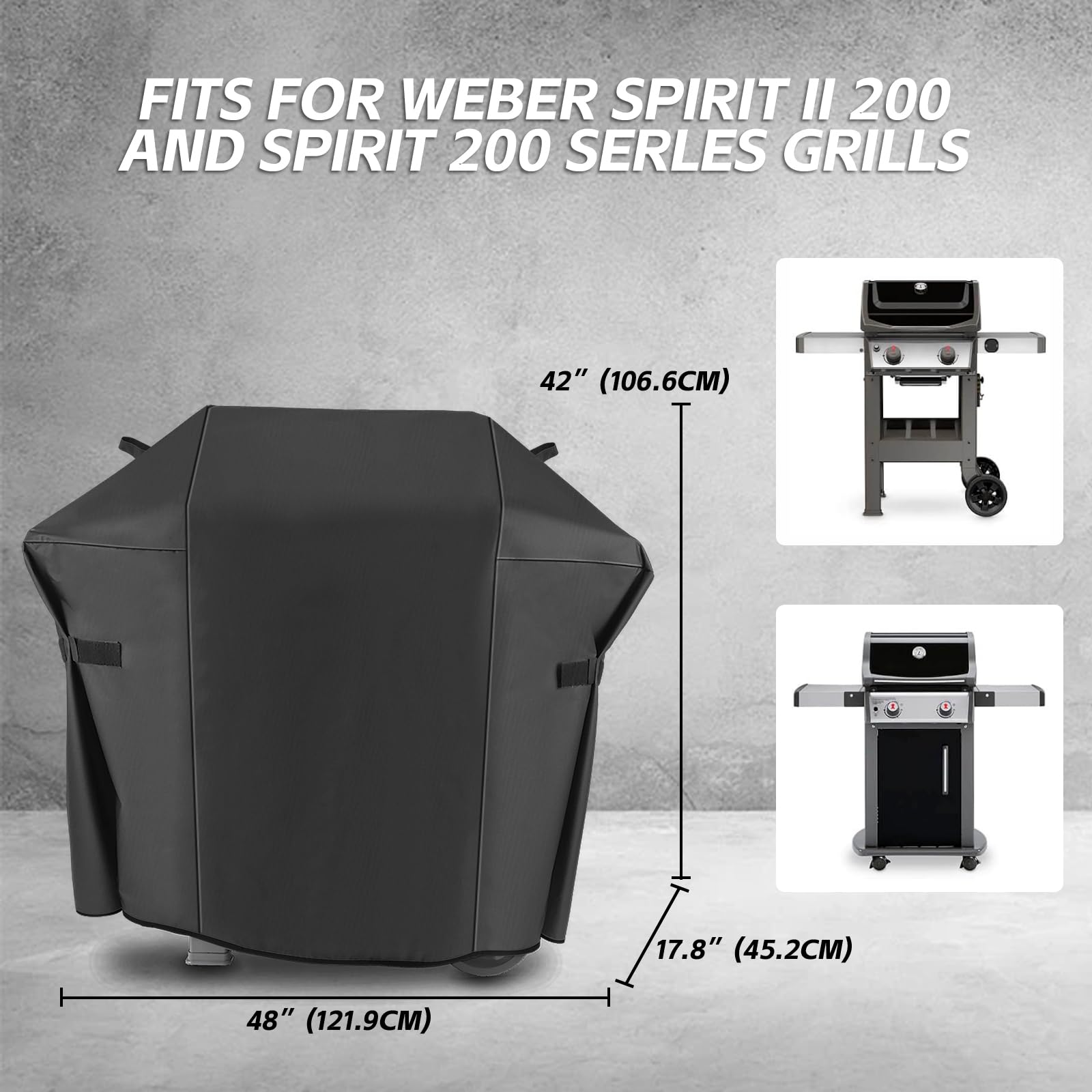 JCLMER Weber Spirit II cover stitched seams illustrate tear resistance.