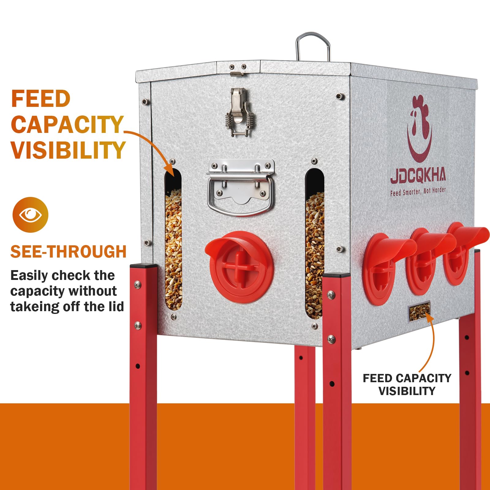 JDCQKHA adjustable-height stand supports different flock sizes.