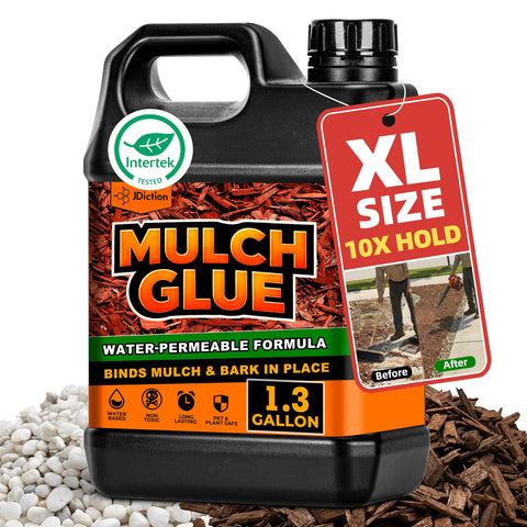 JDiction Mulch Glue spray-application stabilizes loose mulch and gravel.