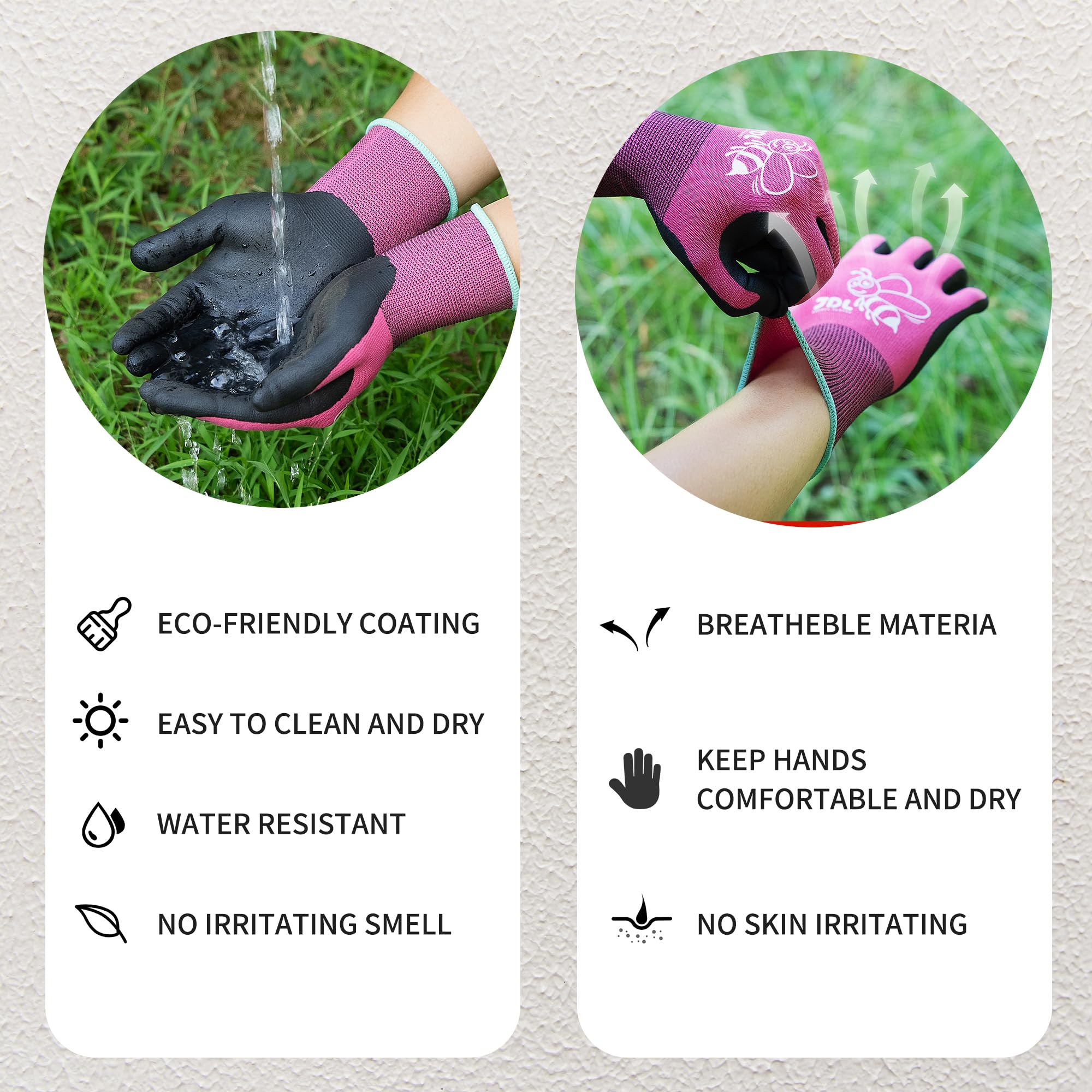 JDL breathable-nylon-shell gloves keep hands cool during long garden sessions.